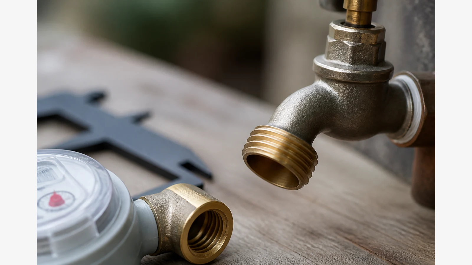 Checking BSP thread size on a UK outside tap before fitting a water timer